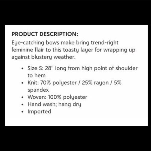 NWT August Silk bow sleeve cardigan. Small - Picture 3 of 4